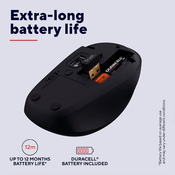 Миша Trust Yvi+ Compact Multi-Device, WL/BT/USB-A, чорний 392645 фото
