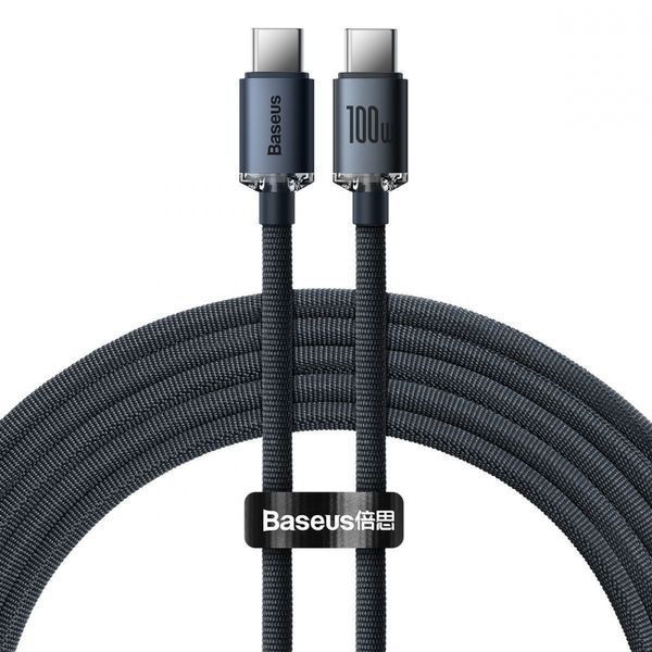 Кабель Baseus Crystal Shine Series Fast Charging Data USB кабель Type-C To Type-C 100 W 2M (CAJY000701) Black 253540 фото