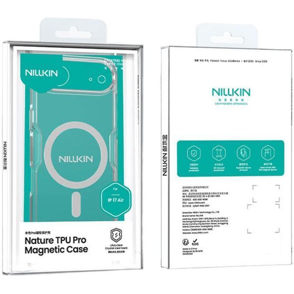 TPU чохол Nillkin Nature Pro Magnetic для Apple iPhone 17 Air (6.5") Чорний (прозорий) 414857 фото