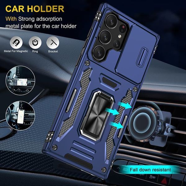 Ударостійкий чохол Camshield Army Ring для Samsung Galaxy S25 Ultra Синій / Navy 345466 фото
