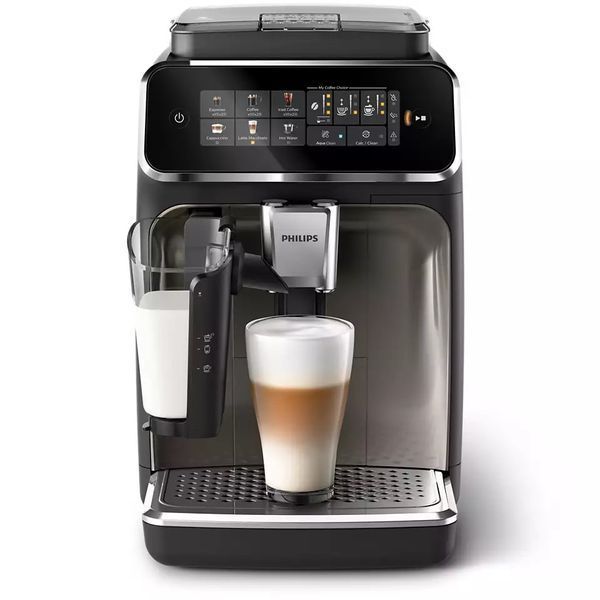 Кавомашина Philips Series 3300 1.8л, зерно + мелена, автомат.капучинатор, дисплей, авторецептів - 6, чорний (EP3347/90) 368750 фото