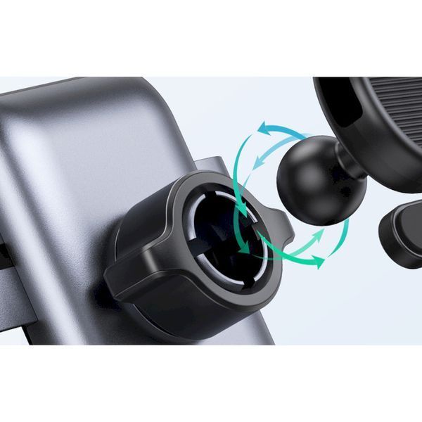 Автомобільний тримач UGREEN LP274 Gravity Phone Holder for Round Air Vent (30401) Black 314578 фото