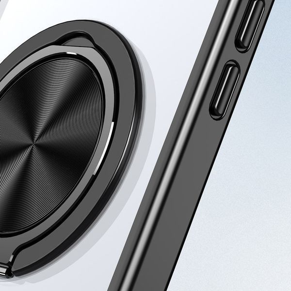 TPU+PC чохол Metal Ring with MagSafe для Apple iPhone 13 Pro Max (6.7") / 12 Pro Max (6.7") Чорний 322669 фото