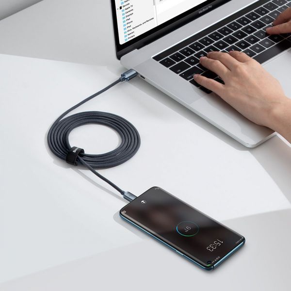 Кабель Baseus Crystal Shine Series Fast Charging Data USB кабель Type-C To Type-C 100 W 2M (CAJY000701) Black 253540 фото