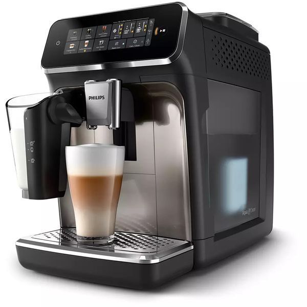 Кавомашина Philips Series 3300 1.8л, зерно + мелена, автомат.капучинатор, дисплей, авторецептів - 6, чорний (EP3347/90) 368750 фото