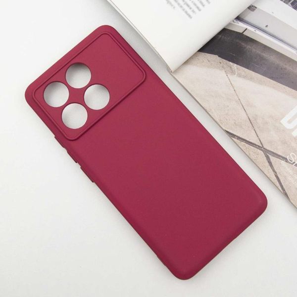Чохол TPU GETMAN Liquid Silk Full Camera для Xiaomi Poco X6 Pro Бордовий / Marsala 397124 фото