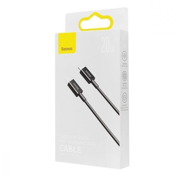 Кабель Baseus Superior Series Type-C/Lightning 20W (CATLYS-A01) Black 1m 214774 фото