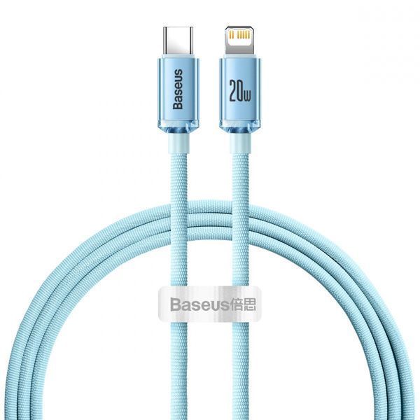 Кабель Baseus Crystal Shine Series Fast Charging Data USB кабель Type-C To IP 20W 1.2m (CAJY001303) Sky Blue 260566 фото