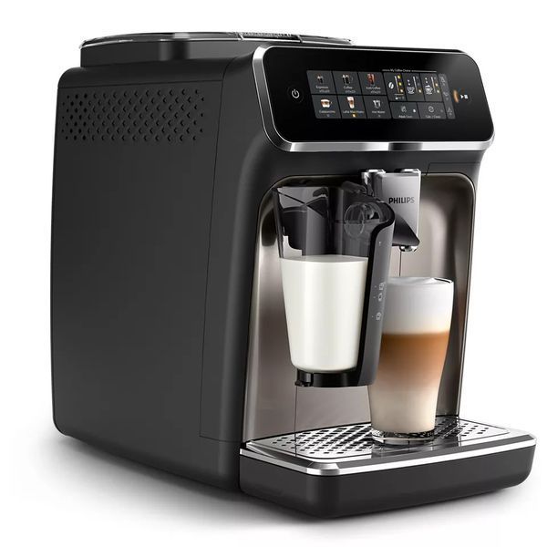 Кавомашина Philips Series 3300 1.8л, зерно + мелена, автомат.капучинатор, дисплей, авторецептів - 6, чорний (EP3347/90) 368750 фото