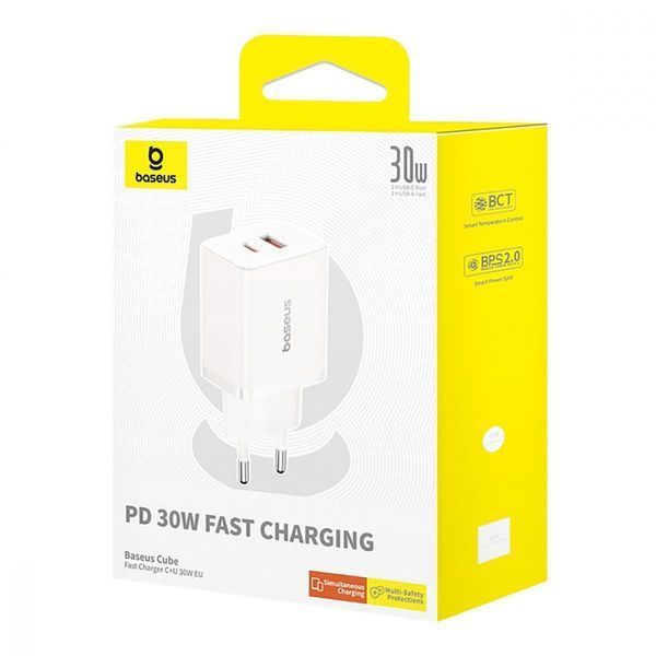 Зарядний Пристрій Baseus GaN5 Fast Charger (Type-C) 30W (P10111404213-00) White 326649 фото