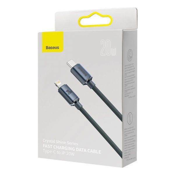 Кабель Baseus Crystal Shine Series Fast Charging Data USB кабель Type-C To IP 20W 1.2m (CAJY001303) Sky Blue 260566 фото