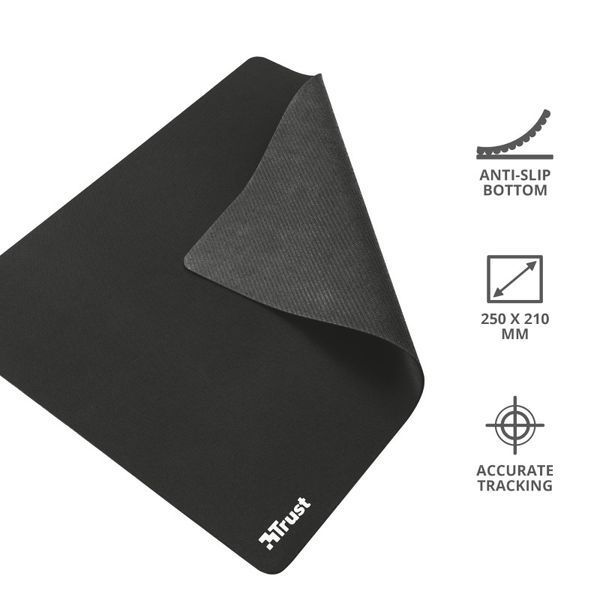 Ігрова поверхня Trust Mouse Pad, M (250х210х3мм), чорний (24193_TRUST) 361833 фото