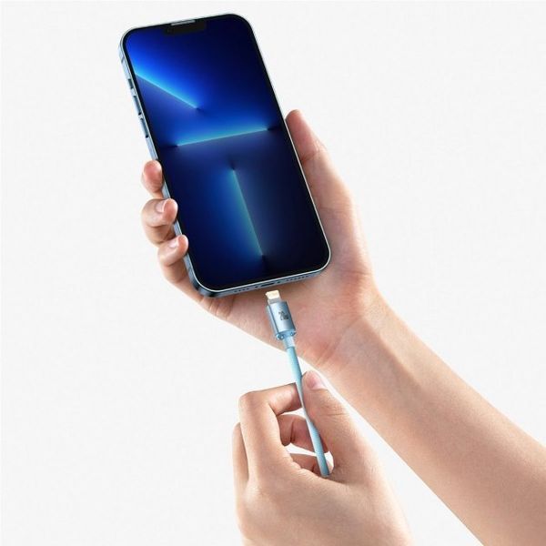 Кабель Baseus Crystal Shine Series Fast Charging Data USB кабель Type-C To IP 20W 1.2m (CAJY001303) Sky Blue 260566 фото