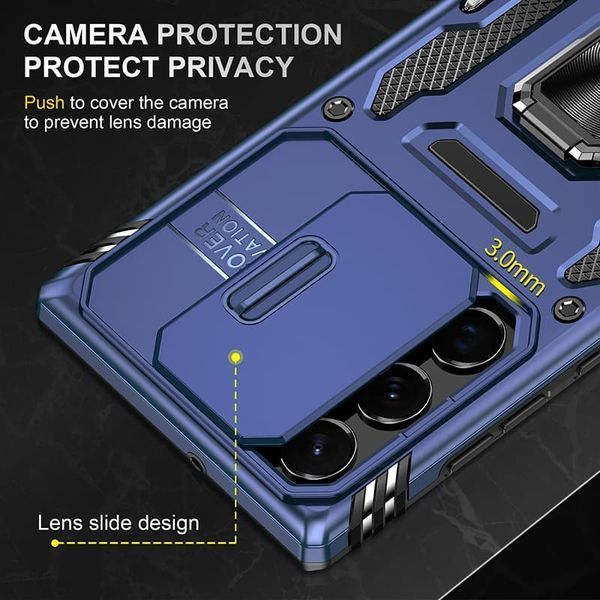 Ударостійкий чохол Camshield Army Ring для Samsung Galaxy S25 Ultra Синій / Navy 345466 фото