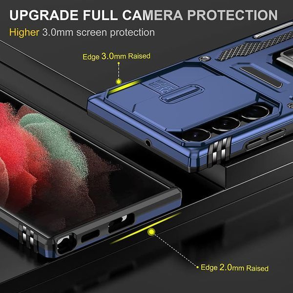 Ударостійкий чохол Camshield Army Ring для Samsung Galaxy S25 Ultra Синій / Navy 345466 фото