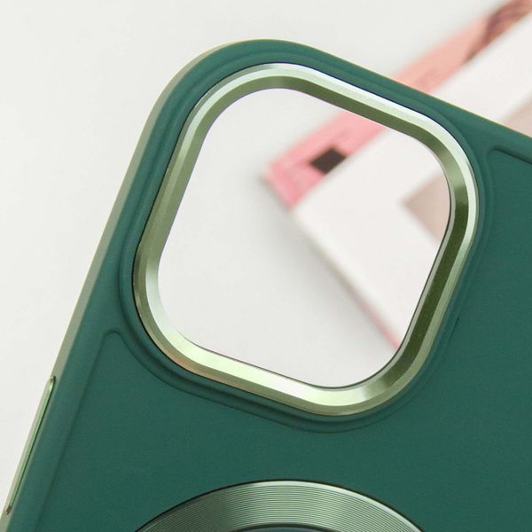 TPU чохол Bonbon Metal Style with MagSafe для Apple iPhone 15 (6.1") Зелений / Pine green 316868 фото