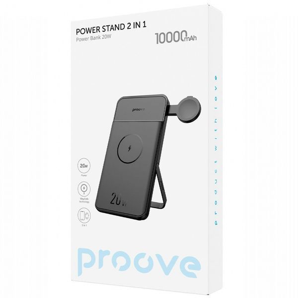 Портативна батарея Proove 10000mAh 20W Power Stand 2 in 1 (PBPS20030001) Black 313778 фото
