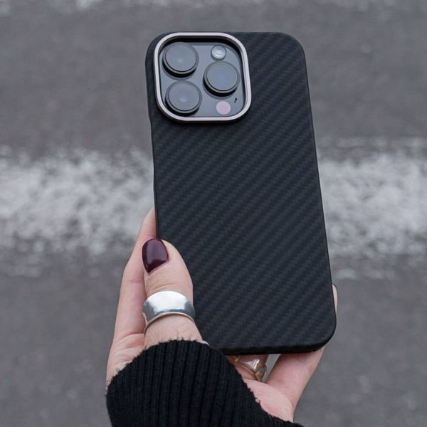Чохол WAVE Premium Carbon Slim with Magnetic Ring iPhone 14 Plus/15 Plus black 333035 фото
