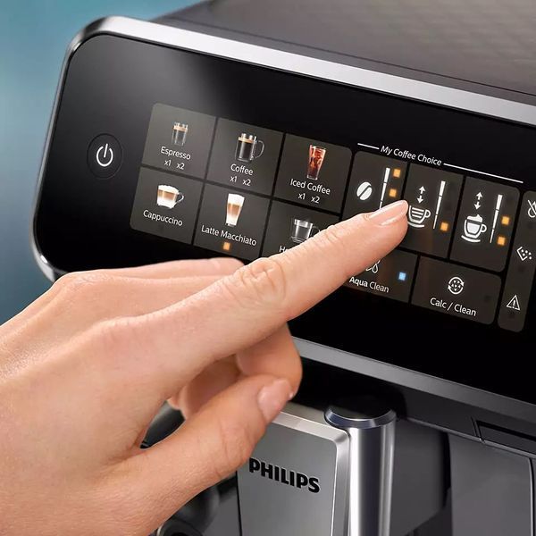 Кавомашина Philips Series 3300 1.8л, зерно + мелена, автомат.капучинатор, дисплей, авторецептів - 6, чорний (EP3347/90) 368750 фото