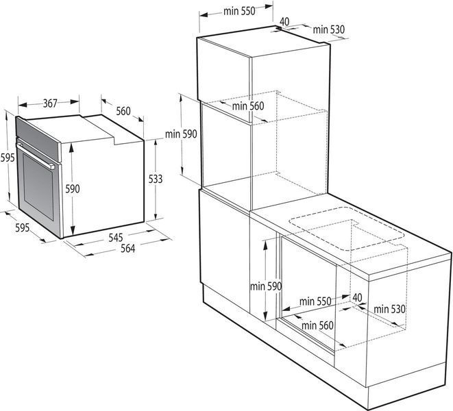 Комплект Gorenje (духовка електрична BO6735E02BK + поверхня газова G641EB), 740147, чорн (SET_BO6735E02BK_G641EB) 375225 фото