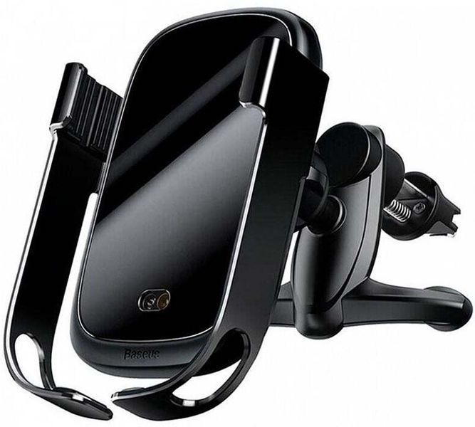 Автомобільний тримач Baseus Wireless Charger Rock Solid Electric Car Mount (WXHW01-01) Black 192649 фото