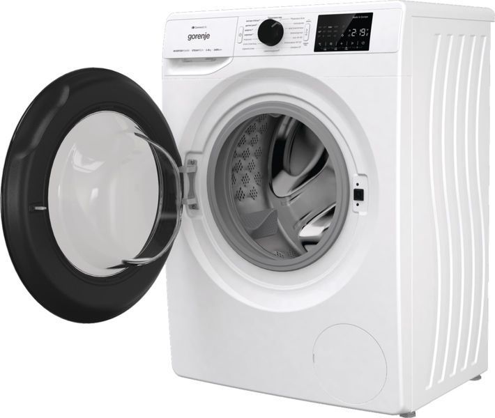 Пральна машина Gorenje фронтальна, 8кг, 1400, A+++, 46,5см, дисплей, інвертор, пара, Wi-Fi, білий (WPNEI84SBSWIFI) 375096 фото