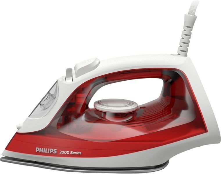 Праска PHILIPS Series 2000, 2000Вт, 250мл, паровий удар -100гр, керам. підошва, червоний (DST2010/40) 374656 фото