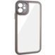 TPU чехол Transparent + Colour 1,5mm для Apple iPhone 12 (6.1") Grey 289345 фото 8