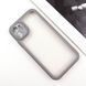 TPU чехол Transparent + Colour 1,5mm для Apple iPhone 12 (6.1") Grey 289345 фото 4