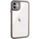 TPU чехол Transparent + Colour 1,5mm для Apple iPhone 12 (6.1") Grey 289345 фото 2