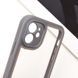 TPU чехол Transparent + Colour 1,5mm для Apple iPhone 12 (6.1") Grey 289345 фото 5