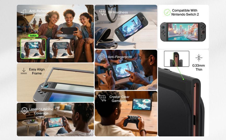 Захисне скло Belkin для Nintendo Switch 2 Anti-Reflective 389294 фото