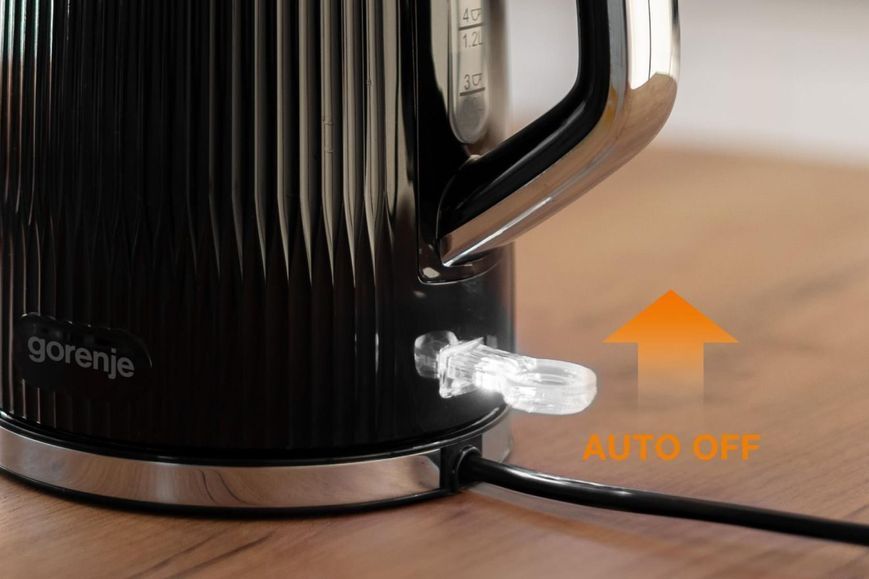 Електрочайник Gorenje 1.7л, Strix-контроль, чорний матовий (K17DPB) 371246 фото