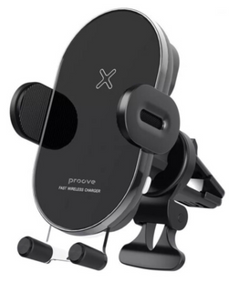 Автомобільний тримач З бездротовою зарядкою Proove Rounded Energy 15W (WHRE15010001) Black 287040 фото