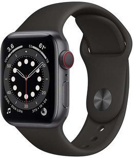 Смарт-годинник Apple Watch Series 6 40mm GPS + LTE Space Gray Aluminum Case With Black Sport Band (M02Q3/M06P3) 168901 фото
