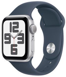 Смарт-годинник Apple Watch SE2 GPS + LTE 44mm Silver Aluminum Case With Storm Blue Sport Band M/L MRHH3 279741 фото