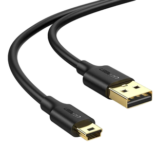 Кабель UGREEN US132 USB-А 2.0 Male To Mini USB 5pin Male Cable 1m (10355) Black 283267 фото
