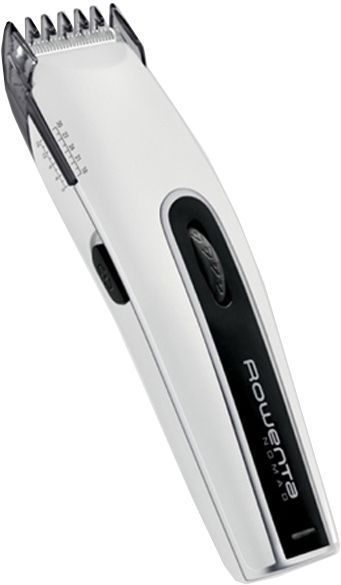 Машинка для стрижки Rowenta Nomad, мережа+акум., роторний мотор, насадок-2, кейс, сталь, біло-чорний (TN1400F1) 371722 фото