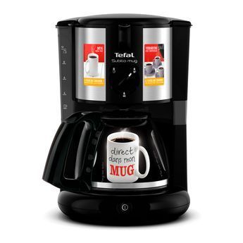 Кавоварка Tefal крапельна Subito Mug 1.25л, мелена, чорно-сріблястий (CM290838) 366722 фото