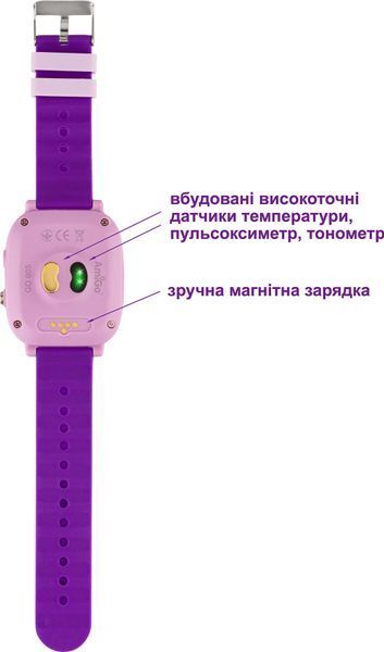 Дитячий смарт-годинник AmiGo GO005 4G WIFI Thermometer Purple 188755 фото