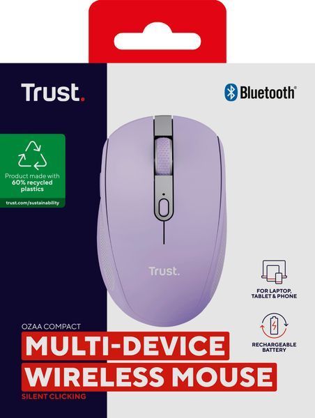 Миша Trust Ozaa Compact Multi-Device, WL/BT, фіолетовий 392678 фото