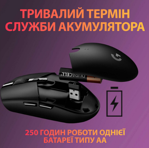 Миша LOGITECH Wireless Gaming Mouse G305 Black 306322 фото