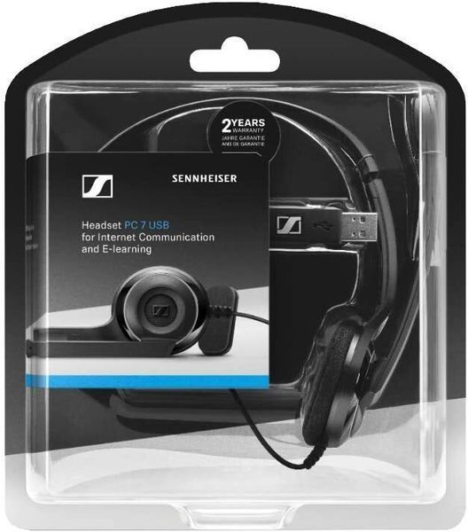 Гарнітура комп'ютерна моно On-Ear EPOS PC 7 Chat, USB, односпрямований, 2м, Чорний (1000431) 361783 фото