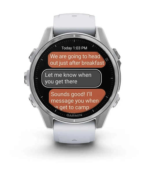 Смарт-годинник Garmin Fenix 8 43mm AMOLED Silver with Whitestone Silicone Band (010-02903-00) 323565 фото