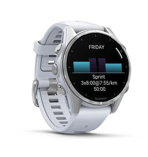 Смарт-годинник Garmin Fenix 8 43mm AMOLED Silver with Whitestone Silicone Band (010-02903-00) 323565 фото