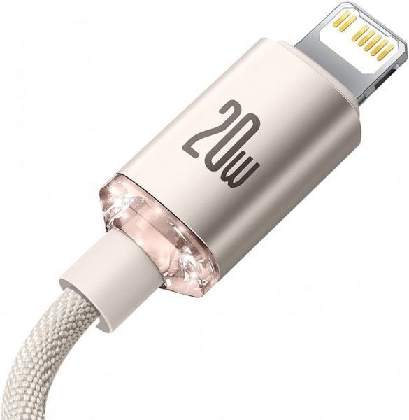 Кабель Baseus Crystal Shine Series Fast Charging Data USB кабель Type-C To IP 20W 1.2m (CAJY001304) Pink 260567 фото