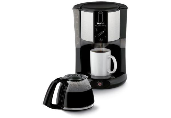 Кавоварка Tefal крапельна Subito Mug 1.25л, мелена, чорно-сріблястий (CM290838) 366722 фото