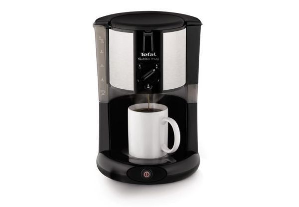 Кавоварка Tefal крапельна Subito Mug 1.25л, мелена, чорно-сріблястий (CM290838) 366722 фото