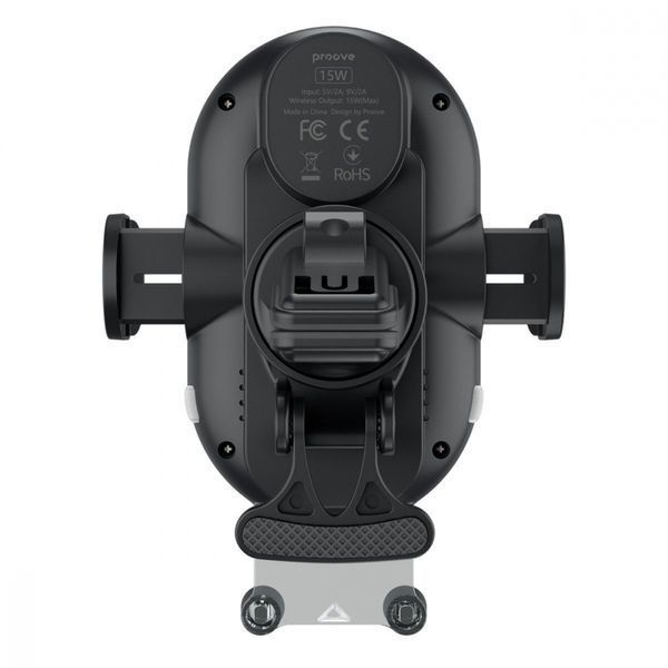 Автомобільний тримач З бездротовою зарядкою Proove Rounded Energy 15W (WHRE15010001) Black 287040 фото