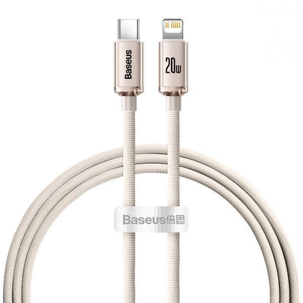 Кабель Baseus Crystal Shine Series Fast Charging Data USB кабель Type-C To IP 20W 1.2m (CAJY001304) Pink 260567 фото